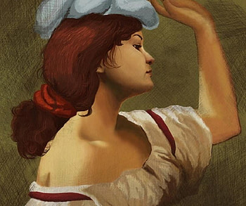 Peasant Girl, peasant, art, young, girl, country HD wallpaper