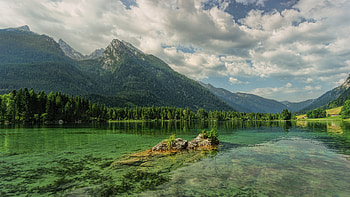Austria, Nature, Mountains, Lake, Hintersee, Hinterze HD wallpaper