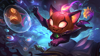 Bewitching Yuumi, halloween, fantasy, svetlana tigai, bubbke, pisici, pesti, cat, fish HD wallpaper