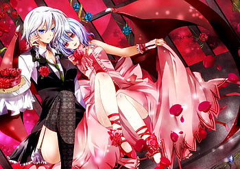 Anime, Tux, dress, man and woman HD wallpaper