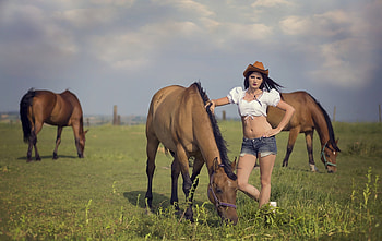 Cowgirl, Beauty, Woman, Lovely, Beaut, Female, Girl, Beautiful, Model HD wallpaper
