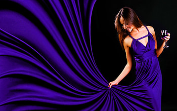 BEAUTY WITH BEAUTIFUL DRESS, purple, graphy, glass, beautiful, dress, beauty, wine HD wallpaper