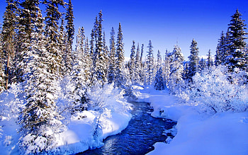 Landscape, Winter, Rivers HD wallpaper