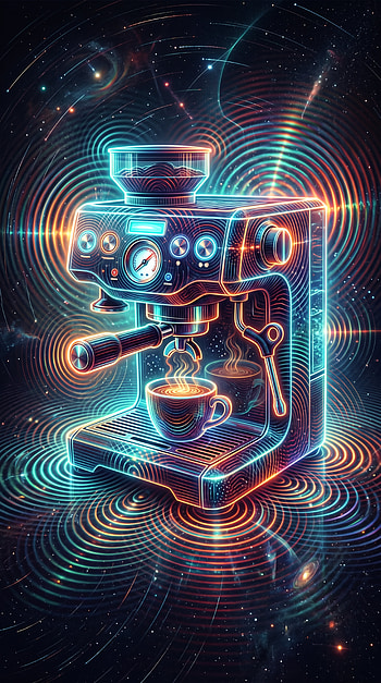 Neon Cosmos Espresso Machine — HD phone wallpaper