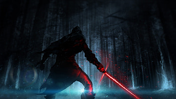 Kylo Ren, Star Wars, Lightsaber, Forest HD wallpaper