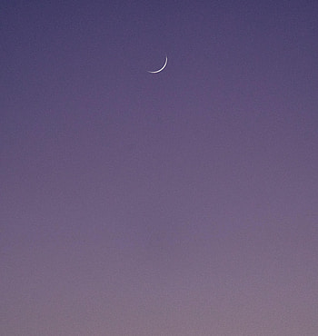 Sky, Moon, Violet, Minimalism, Purple HD phone wallpaper