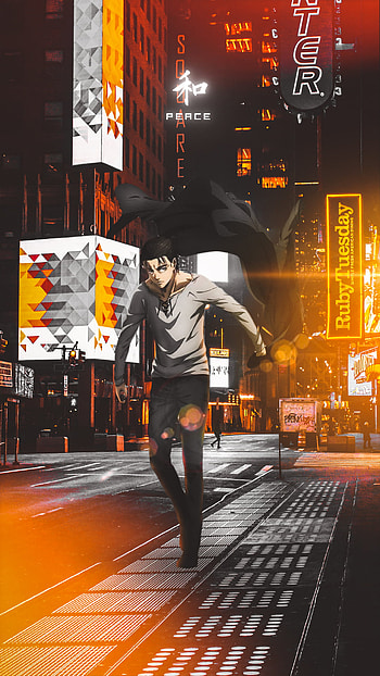 Eren Yeager Mobile, Attack on Titan, city, Eren Yeager, Anime, anime city HD phone wallpaper