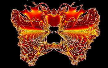 Golden Butterfly, golden, abstract, butterfly, glow, ember, insects, fractal, beauty HD wallpaper