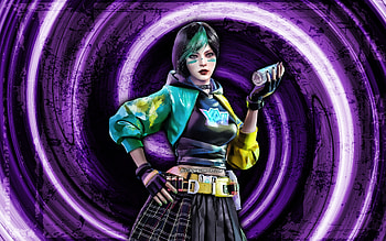 Steffie, GFF, violet grunge background, Garena Fire, vortex, Garena Fire characters, Steffie Skin, Fire Battlegrounds, Steffie Fire HD wallpaper