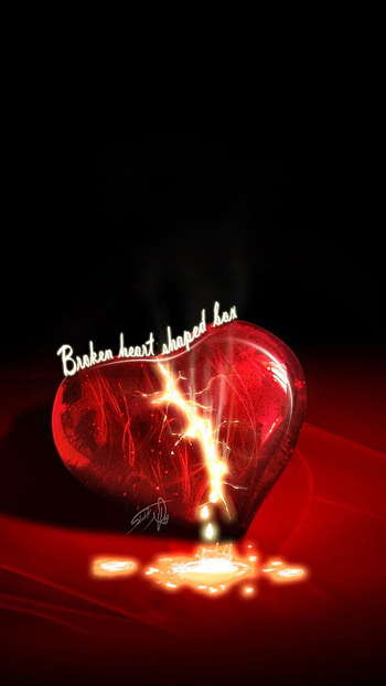 Broken Heart, burning heart HD phone wallpaper