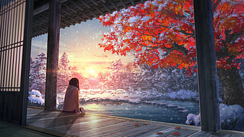 Anime Original, Anime, art, original, flower HD wallpaper