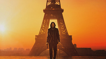 John Wick: Chapter 4 Ultra – Keanu Reeves in Paris Spotlight, Keanu Reeves, John Wick, movie, John Wick: Chapter 4 HD wallpaper
