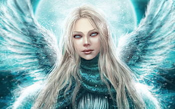 Fantasy, Eyes, Girl, Wings, Angel, Pretty HD wallpaper