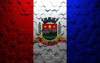 Flag of Teresopolis, honeycomb art, Teresopolis hexagons flag, Teresopolis, 3d hexagons art, Teresopolis flag HD wallpaper