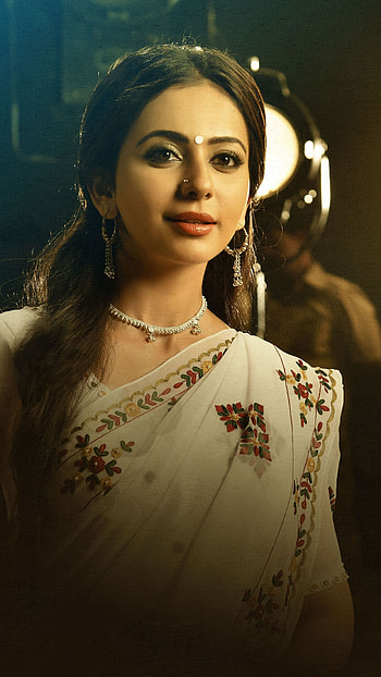 Rakul Preet Singh, telugu actress, saree beauty, cute face HD phone wallpaper