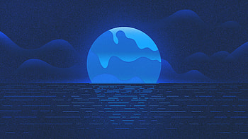 Melting July Blue Cool Ocean Sunet, ocean, sunset, artist, artwork, sea, digital-art HD wallpaper