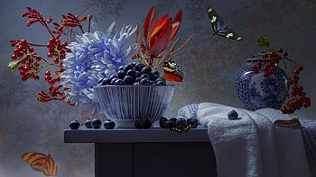 Still Life Berries, fruit, berries, still life, food HD wallpaper