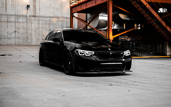 BMW M5, F90, front view, exterior, F90 tuning, black M5 F90, black sedan, German cars, BMW HD wallpaper