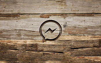 Facebook Messenger wooden logo, , wooden backgrounds, social networks, Facebook Messenger logo, creative, wood carving, Facebook Messenger HD wallpaper