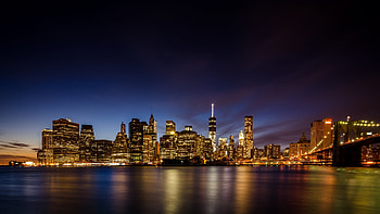 Brooklyn Bridge, Night Skylines HD wallpaper