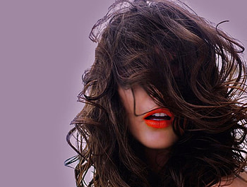 Red lips, girl, lips, model, hair HD wallpaper