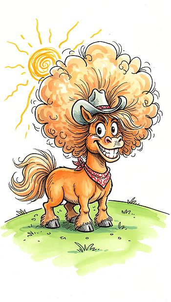 Sunny Afro Cowboy Pony — , cartoon HD phone wallpaper