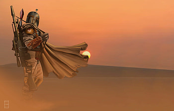 Star Wars artwork, Boba Fett , Visual masterpiece, Artistic interpretation HD wallpaper