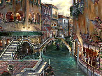 Robert_Finale_art_paintings_VeniceRomance, venice, art, painting, robert finale HD wallpaper