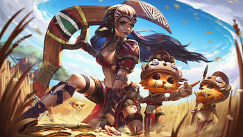Huntress Sivir, fantasy, sivir, art, huntress, nicolas aucher fargue, girl, lol HD wallpaper