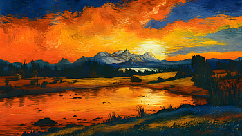 Breathtaking sunset over tranquil mountain lake, sunset, nature, mountain, cute, peace HD wallpaper