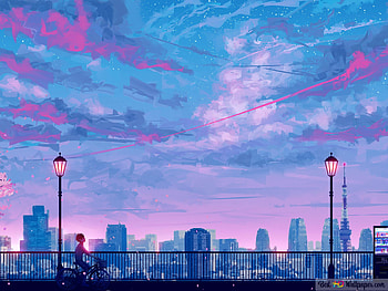 Anime city night , iPad Pro Anime HD wallpaper
