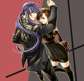 This is Our Dance, fun, cute, long hair, dress, brown, couple, friends, coat, dance, man, meiko, girl, beautiful, woman, purple, boy, anime, fantasy, pretty, face HD wallpaper