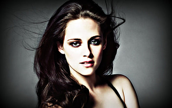 Kristen Stewart, black, portrait, twilight saga, girl, actress, woman HD wallpaper
