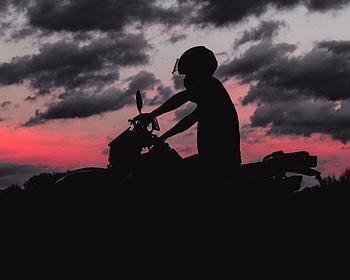 Motorcycles, Dark, Silhouette, Motorcyclist, Motorcycle, Biker HD wallpaper