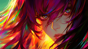Girl Close up, anime girl, colorful, AI Art HD wallpaper