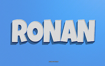 Ronan, blue lines background, with names, Ronan name, male names, Ronan greeting card, line art, with Ronan name HD wallpaper