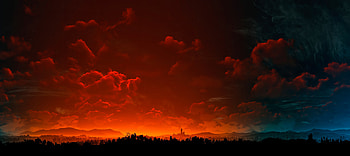 Clouds, sunset, sky, The Witcher 3: Wild Hunt HD wallpaper