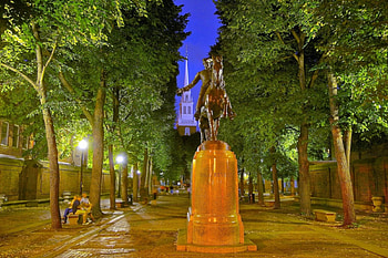 night, parks, architecture, nature trees, mall HD wallpaper