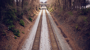 Nature, Trees, Autumn, Railway HD wallpaper