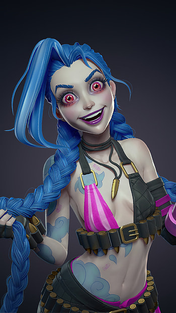 Jinx, League of Legends, Mobile , Artistic designs HD phone wallpaper