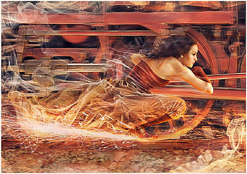 Phantom_railway, phantom, girl, railway, red HD wallpaper