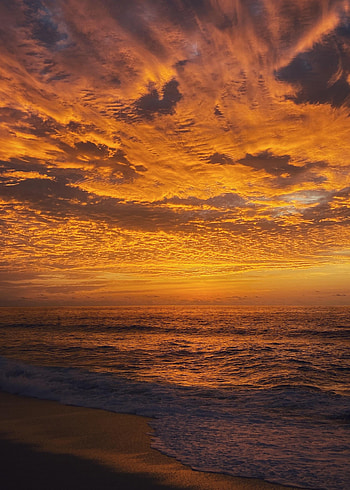 Nature, Sunset, Sea, Clouds, Waves, Coast HD phone wallpaper