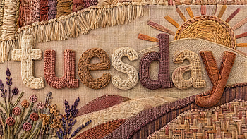Embroidered Tuesday Sunrise —, Embroidery, Textile Art HD wallpaper