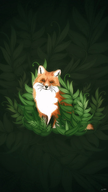 Art, Fox, Bush, Nice, Sweetheart HD phone wallpaper