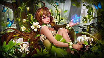 May Time, digital, fantasy, art, , flowers, girl, spring HD wallpaper