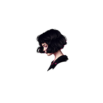 Minimal, woman, short hair, art HD phone wallpaper