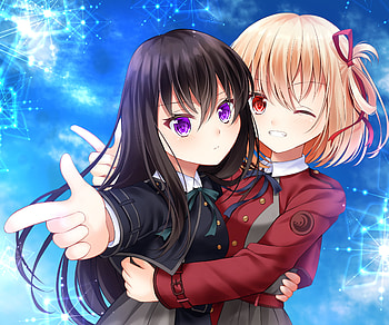 Chisato Nishikigi & Takina Inoue, Takina Inoue, Chisato Nishikigi, Anime, Lycoris Recoil HD wallpaper