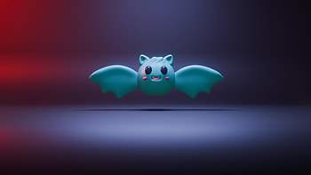 loving bat, Animal, 3D, render, Anime, cute, cute anime HD wallpaper