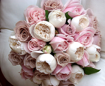 romantic bouquet, pink, bouquet, buds, roses, romantic HD wallpaper