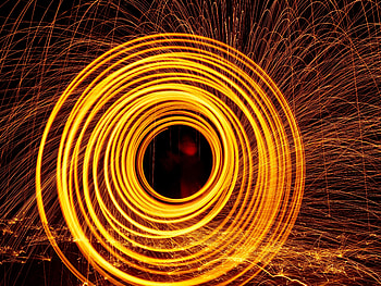 Night, Sparks, Miscellanea, Miscellaneous, Long Exposure, zelight, Circle HD wallpaper